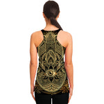 Gold Hamsa Hand Print Women's Racerback Tank Top