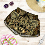 Gold Hamsa Hand Print Women's Shorts