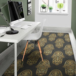 Gold Hamsa Pattern Print Area Rug