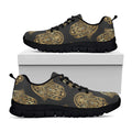 Gold Hamsa Pattern Print Black Running Shoes