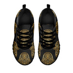 Gold Hamsa Pattern Print Black Sneakers