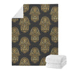 Gold Hamsa Pattern Print Blanket