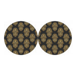 Gold Hamsa Pattern Print Car Coasters
