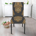 Gold Hamsa Pattern Print Dining Chair Slipcover
