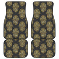Gold Hamsa Pattern Print Front and Back Car Floor Mats