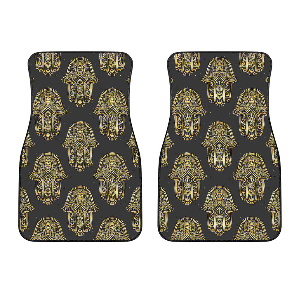 Gold Hamsa Pattern Print Front Car Floor Mats