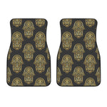 Gold Hamsa Pattern Print Front Car Floor Mats