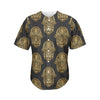 Gold Hamsa Pattern Print Men's Baseball Jersey