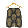 Gold Hamsa Pattern Print Men's Shorts