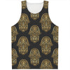 Gold Hamsa Pattern Print Men's Tank Top