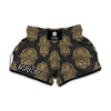 Gold Hamsa Pattern Print Muay Thai Boxing Shorts