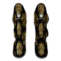 Gold Hamsa Pattern Print Muay Thai Shin Guards
