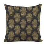 Gold Hamsa Pattern Print Pillow Cover