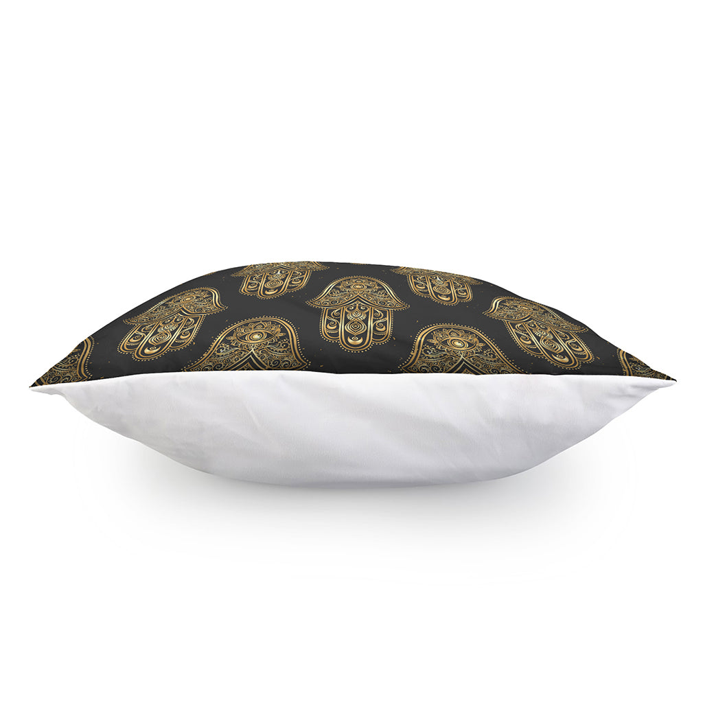 Gold Hamsa Pattern Print Pillow Cover