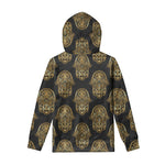 Gold Hamsa Pattern Print Pullover Hoodie