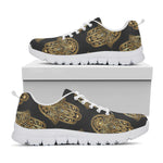 Gold Hamsa Pattern Print White Sneakers