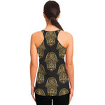 Gold Hamsa Pattern Print Women's Racerback Tank Top