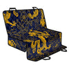 Gold Japanese Dragon Pattern Print Pet Car Back Seat Cover