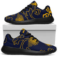 Gold Japanese Dragon Pattern Print Walking Shoes