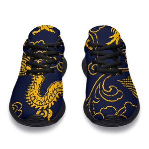 Gold Japanese Dragon Pattern Print Sport Shoes GearFrost