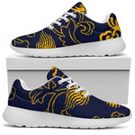 Gold Japanese Dragon Pattern Print Sport Shoes GearFrost