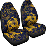 Gold Japanese Dragon Pattern Print Universal Fit Car Seat Covers
