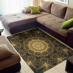 Gold Kaleidoscope Print Area Rug