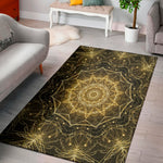 Gold Kaleidoscope Print Area Rug