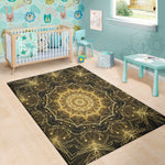 Gold Kaleidoscope Print Area Rug