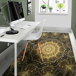 Gold Kaleidoscope Print Area Rug