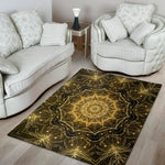 Gold Kaleidoscope Print Area Rug