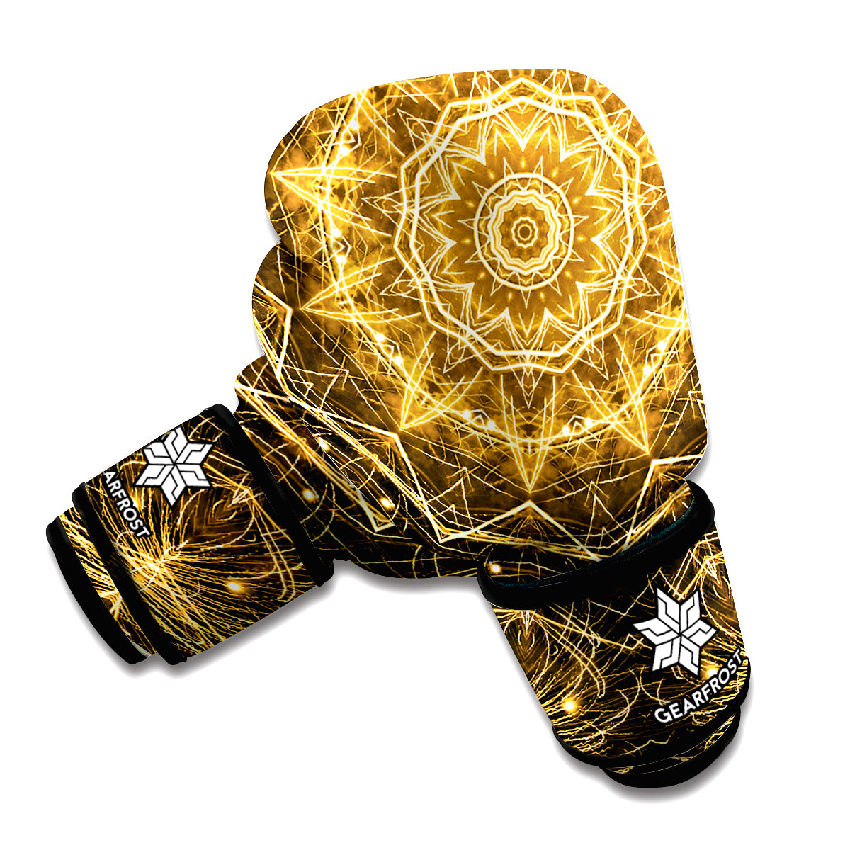 Gold Kaleidoscope Print Boxing Gloves