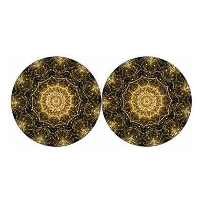Gold Kaleidoscope Print Car Coasters