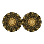 Gold Kaleidoscope Print Car Coasters