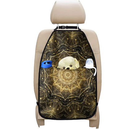 Gold Kaleidoscope Print Car Seat Organizers