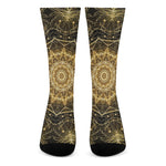 Gold Kaleidoscope Print Crew Socks