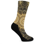 Gold Kaleidoscope Print Crew Socks