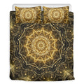 Gold Kaleidoscope Print Duvet Cover Bedding Set