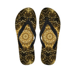 Gold Kaleidoscope Print Flip Flops
