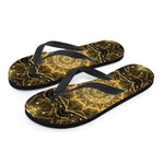 Gold Kaleidoscope Print Flip Flops