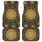 Gold Kaleidoscope Print Front and Back Car Floor Mats