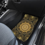 Gold Kaleidoscope Print Front and Back Car Floor Mats
