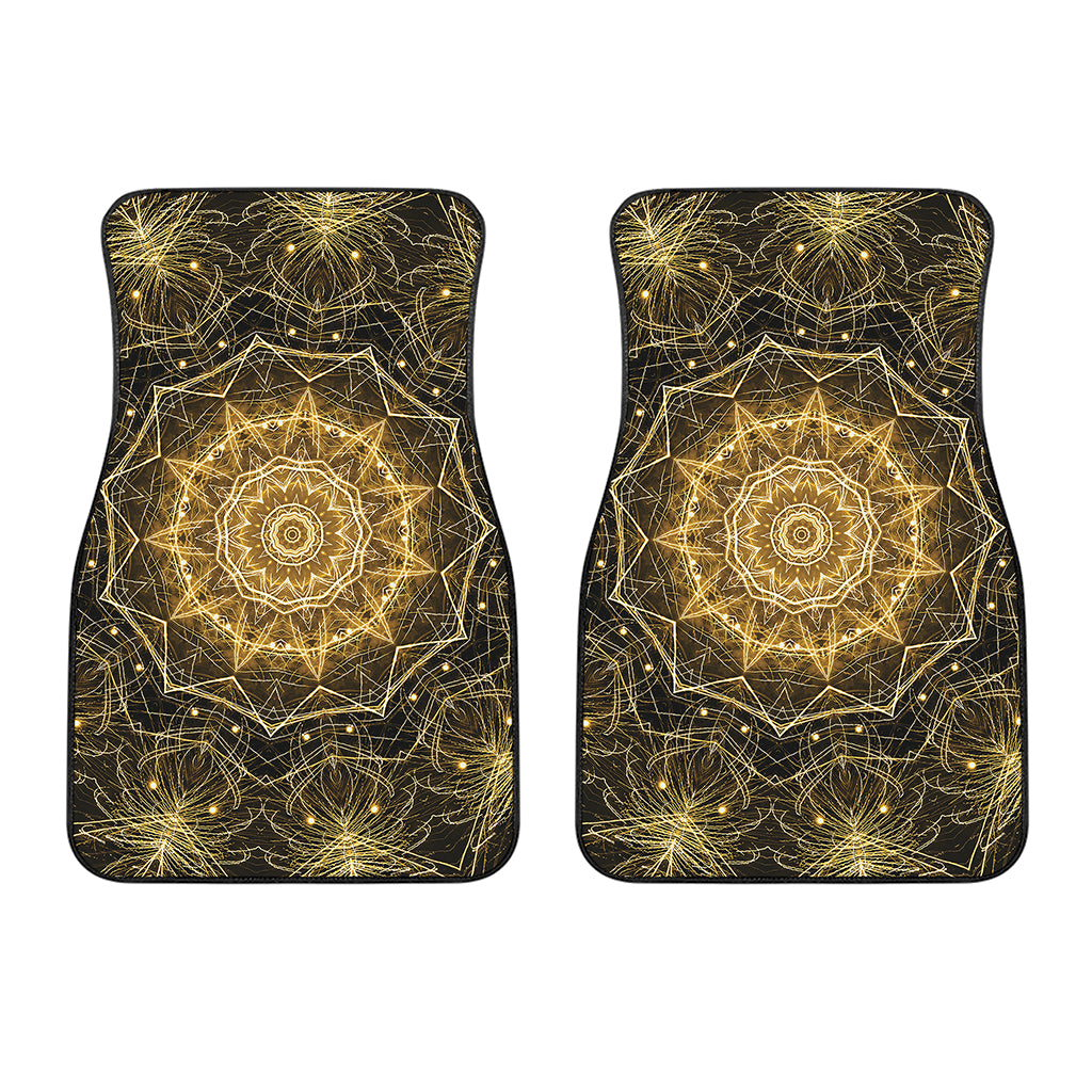 Gold Kaleidoscope Print Front Car Floor Mats