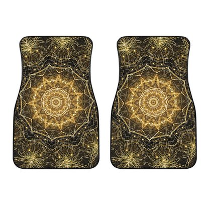 Gold Kaleidoscope Print Front Car Floor Mats