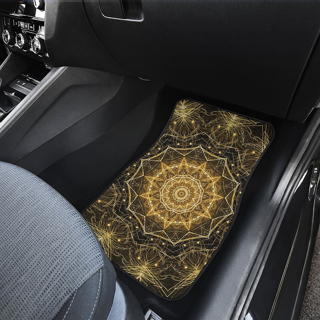 Gold Kaleidoscope Print Front Car Floor Mats