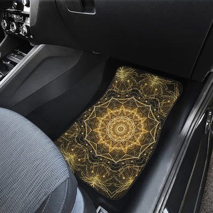 Gold Kaleidoscope Print Front Car Floor Mats