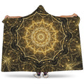 Gold Kaleidoscope Print Hooded Blanket