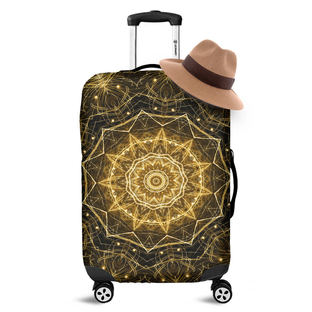Gold Kaleidoscope Print Luggage Cover