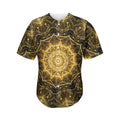Gold Kaleidoscope Print Men's Baseball Jersey