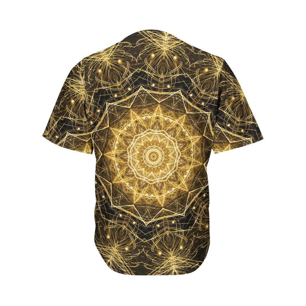 Gold Kaleidoscope Print Men's Baseball Jersey